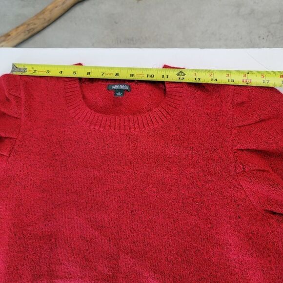 Wild fable cropped puff sleeve sweater red - Picture 4 of 11